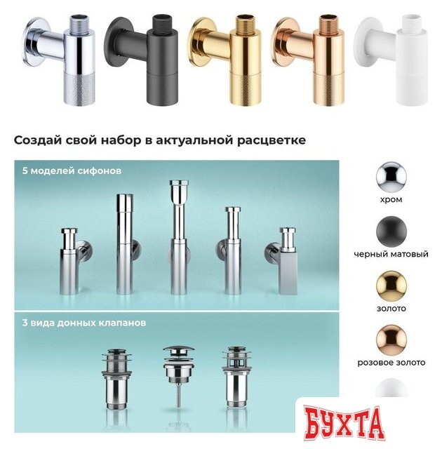Вентиль Wellsee Drainage System 182146001, угловой (2 шт, хром)