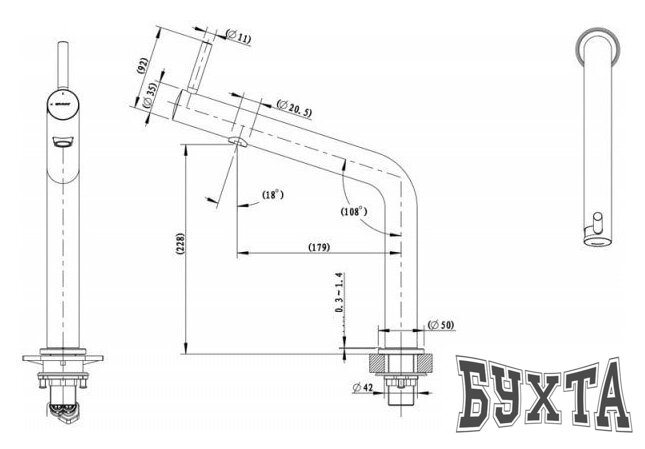 Смеситель Bravat Ozen F7354388CP-ENG