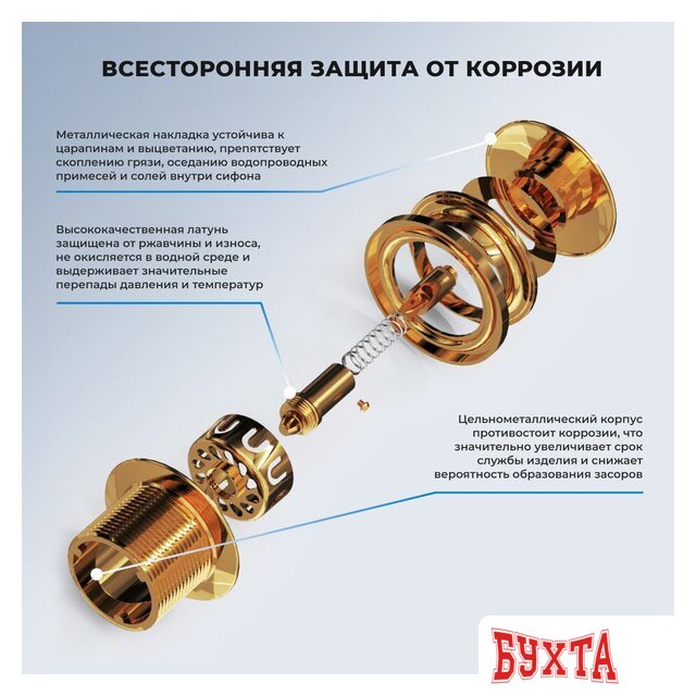 Сифон Wellsee Useful Extras 231915000 (белый/золото)