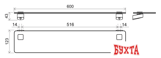 Мебель для ванных комнат Ravak Полка TD 500.00 X07P332