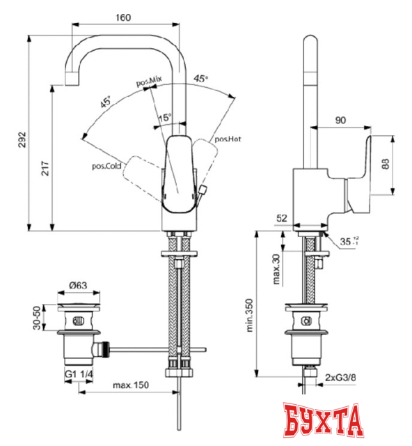 Смеситель Ideal Standard CeraPlan III B0706AA