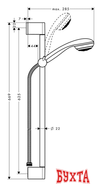 Душевой гарнитур  Hansgrohe Crometta 85 1jet [27728000]