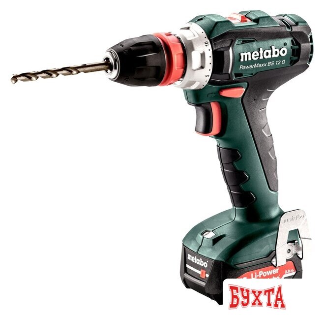 Дрель-шуруповерт Metabo PowerMaxx BS 12 Q 601037500 (с 2-мя АКБ 2 Ah, кейс)