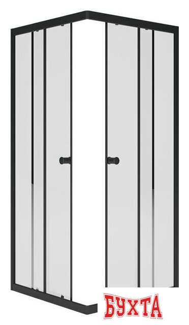 Душевой уголок Метакам Universal Black 80x80 KKS_013566 (прозрачное стекло)