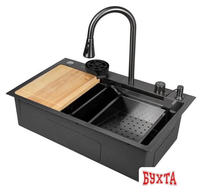 Кухонная мойка ARFEKA AF 750*460 Black PVD Nano