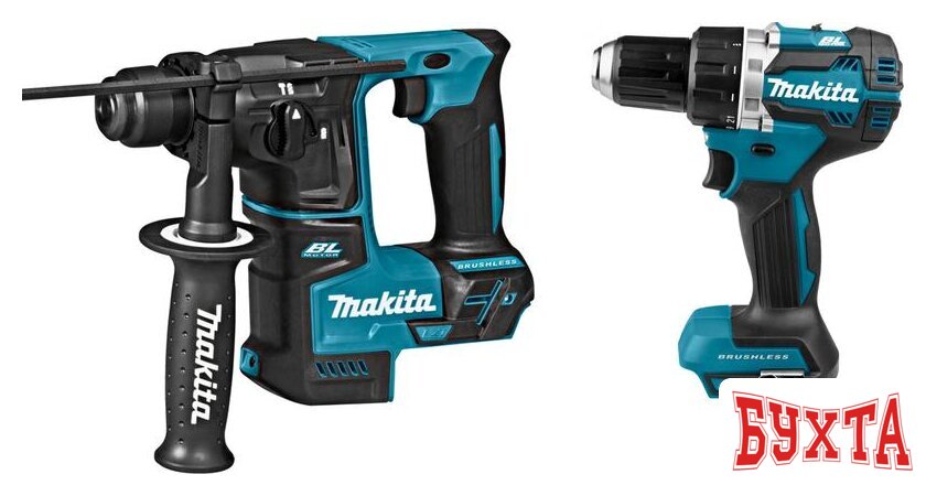 Наборы электроинструментов Makita DLX2271 (шуруповерт, перфоратор, без АКБ)