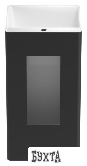 Умывальник Wellsee Pure BY Wellsee 230716000 (отдельностоящий, с отверстием под смеситель, матовый черный/глянцевый белый)