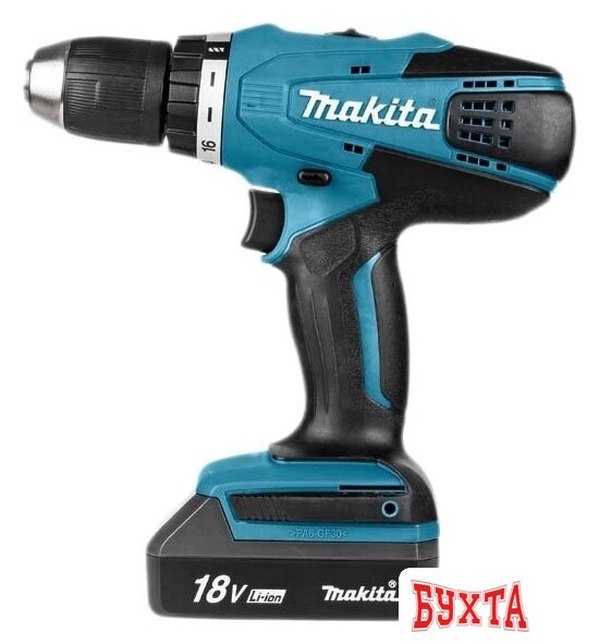 Дрель-шуруповерт Makita DF457DWLE (с 2-мя АКБ, фонарь, кейс)