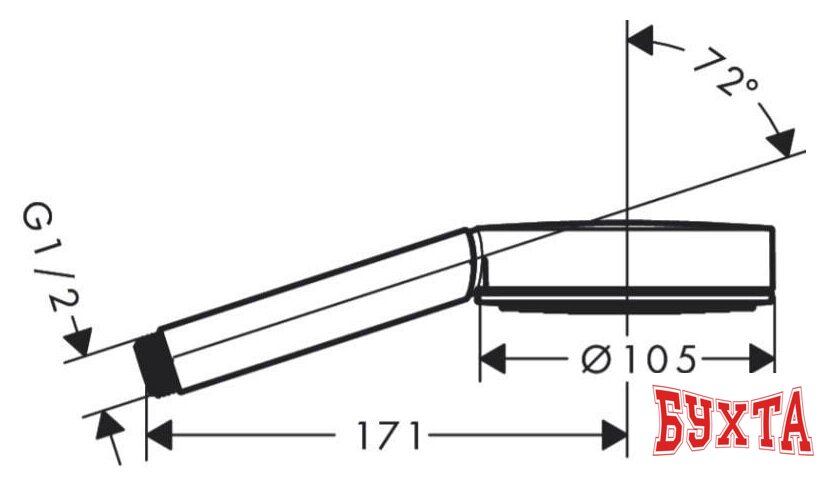 Душевая лейка Hansgrohe Pulsify S 105 1jet 24120670 (черный матовый)