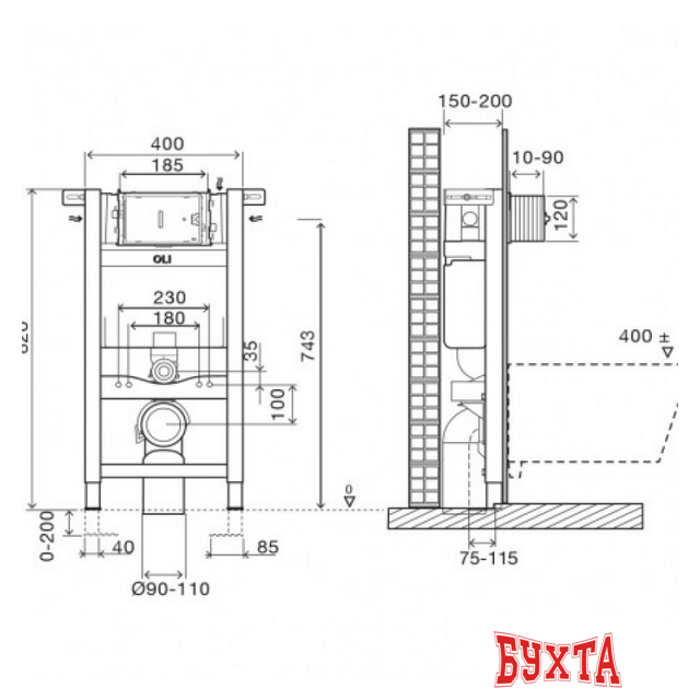 Инсталляция для унитаза OLI 820 expert plus [721703]