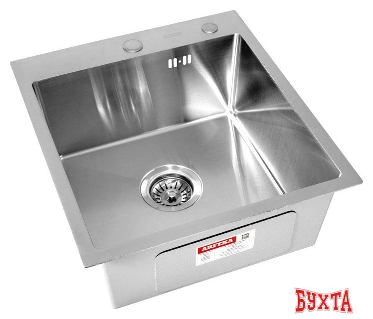 Кухонная мойка ARFEKA ECO AR 450*500 + cмеситель GEMINIA SATIN