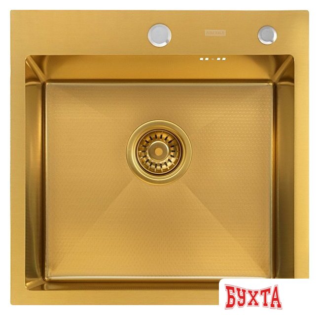 Кухонная мойка ARFEKA Eco AR 500*500 Gold PVD Nano Decor