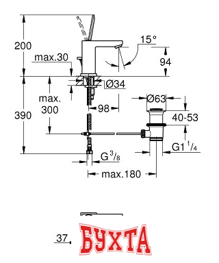 Смеситель Grohe Eurocube Joy 23654000