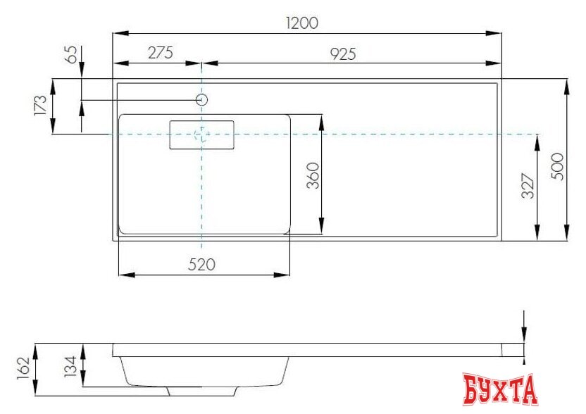 Умывальник Акватон Лондри 120 1A72843KLH01L