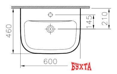 Умывальник Vitra S20 60x46 [5503B003-0001]