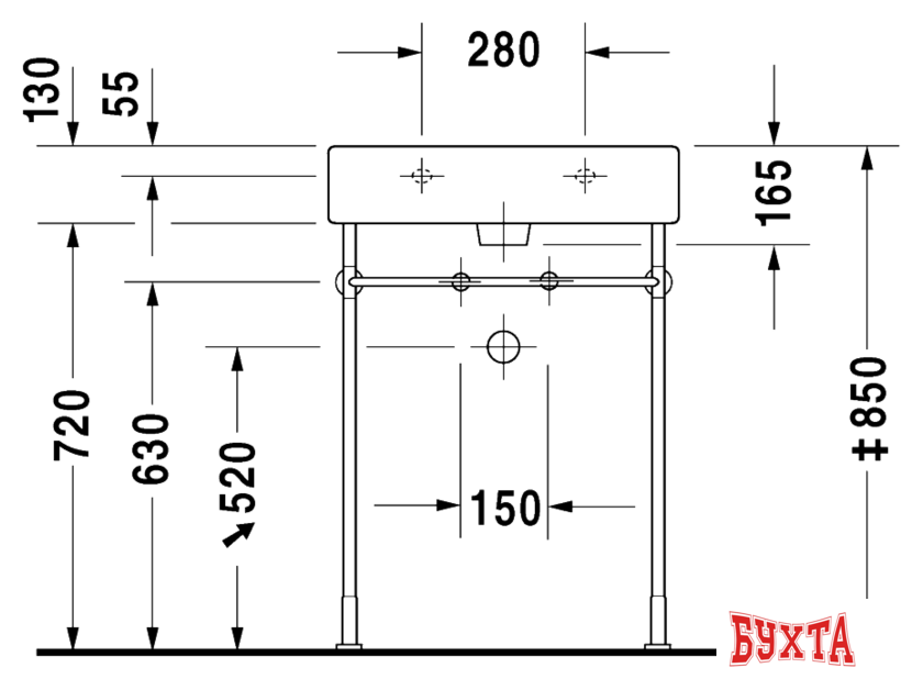 Умывальник Duravit Vero 60x47 (0454600000)