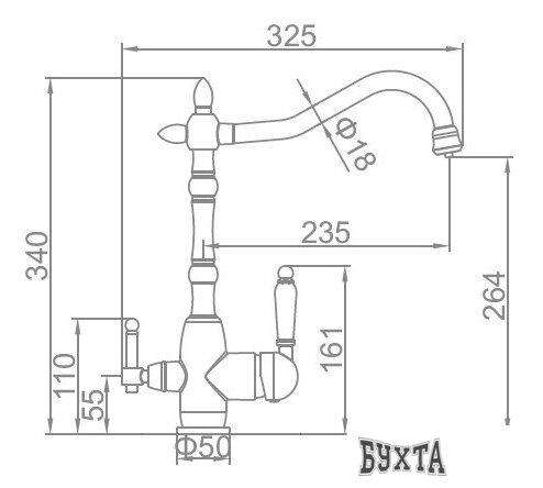 Смеситель Ledeme L4555-3