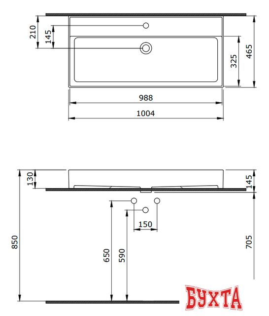 Умывальник Bocchi Milano (белый) 1378-001-0126