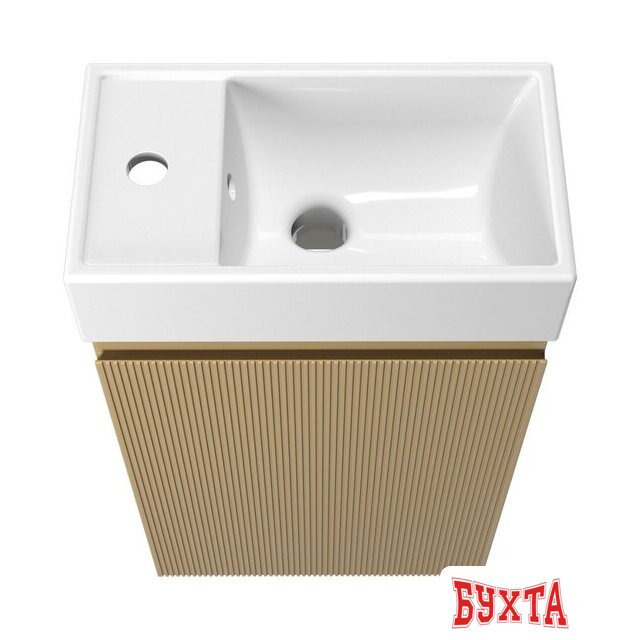 Мебель для ванных комнат Wellsee Тумба под умывальник 2 в 1 WC Area 221803002 (тумба/матовый бежевый, раковина/глянцевый белый, без ножек)