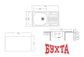 Кухонная мойка Ukinox CMM 780.435 GT 6K