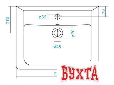 Умывальник Santek Тигода-55 55x47.5 [1.WH30.2.126]