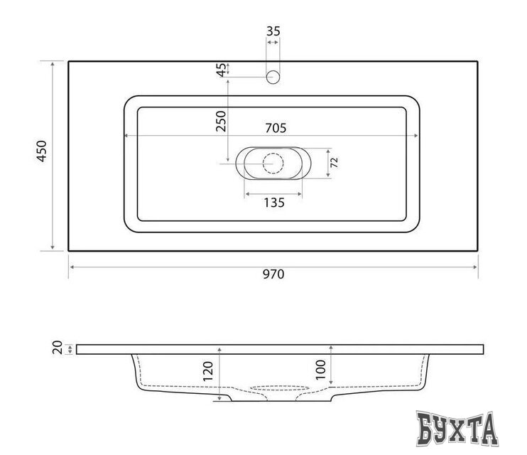 Умывальник Madera Modul 100