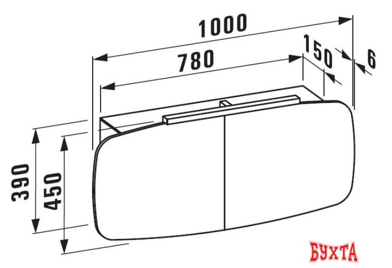 Мебель для ванных комнат Laufen Зеркало-шкафчик MIMO 100x45 4445510555301