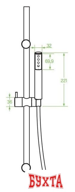 Душевой гарнитур  Laveo Pretto NLP 71A2