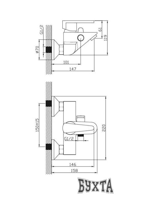 Смеситель Diadonna D87-330105W