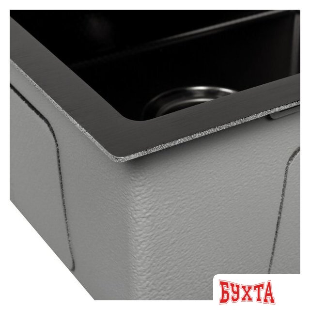 Кухонная мойка ARFEKA ECO AR 450*500 BLACK PVD NANO DECOR MILLET GRAINS