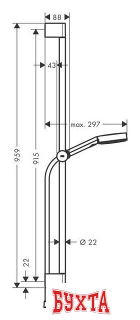 Душевой гарнитур  Hansgrohe Pulsify Select 105 3jet Relaxation 24170670 (черный матовый)