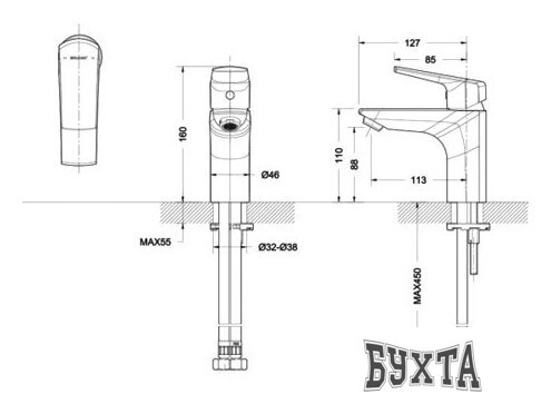 Смеситель Bravat Real F1121179CP