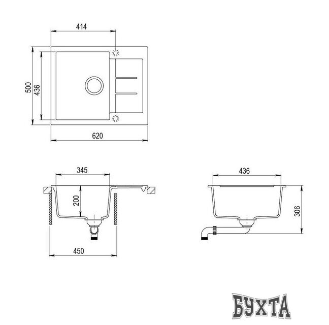 Кухонная мойка Aquasanita Tesa SQT102AW (black metallic 601)