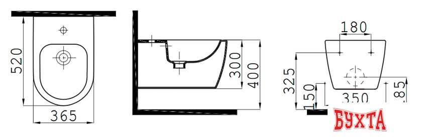 Биде iDevit Alfa K3106-2605-001-1-0000