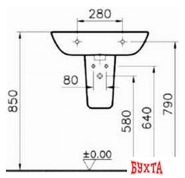 Полупьедестал для умывальника Vitra S20 5281B003-7201