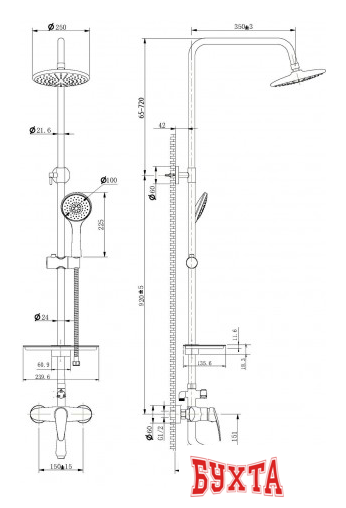 Душевая система  Lemark LM0462C