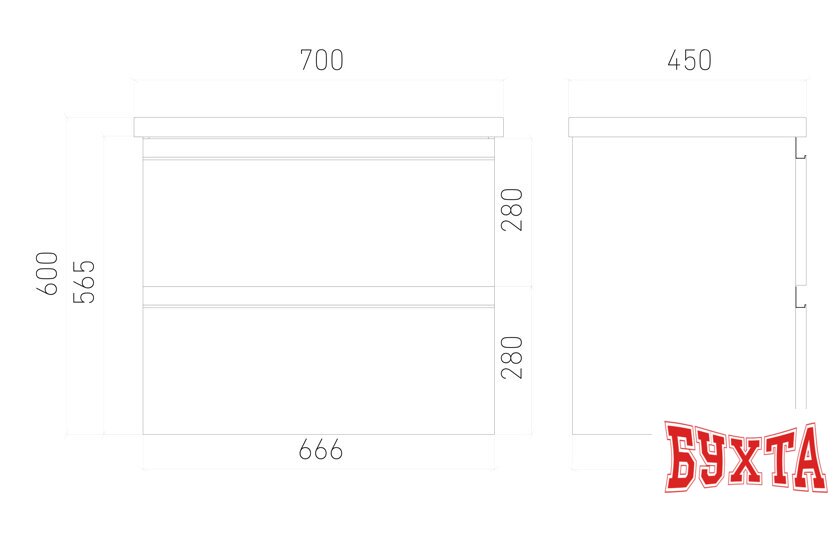 Мебель для ванных комнат Laparet Тумба под умывальник Electra 70 (дуб Рока)