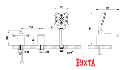 Смеситель Lemark STATUS LM4445C