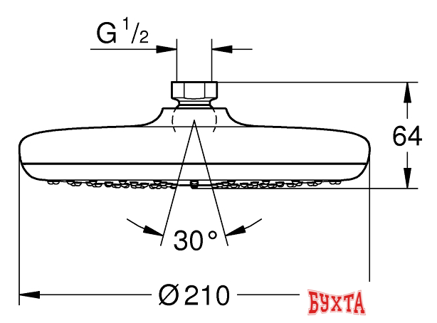 Верхний душ Grohe Tempesta 210 26408000
