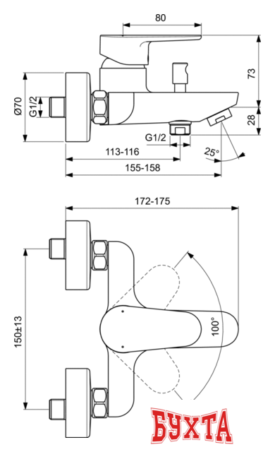 Смеситель Ideal Standard Cerafine O BC500AA