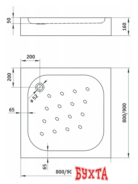 Душевой поддон Deante Corner 80x80 KTC 042B