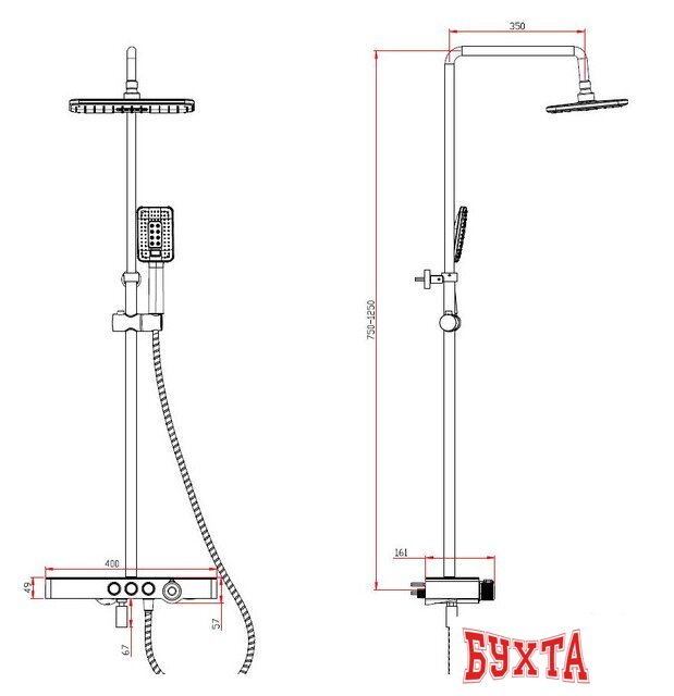 Душевая система  Savol SK-H3245A