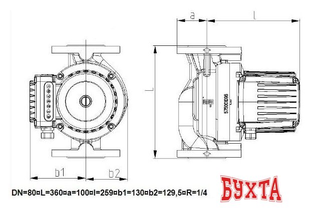 Циркуляционный насос IMP Pumps GHNbasic II 80-70F PN6