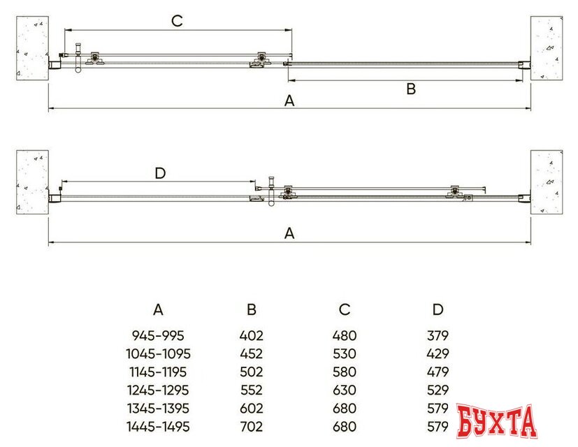Душевая дверь Veconi VN-72 VN72-150-01-C4
