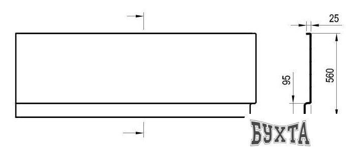 Фронтальный экран под ванну Ravak A Chrome 170x105 L CZA3100A00