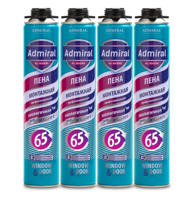 Пена проф. 65 ADMIRAL всесезонная -10С 850мл, ТНВЭД: 3214101001