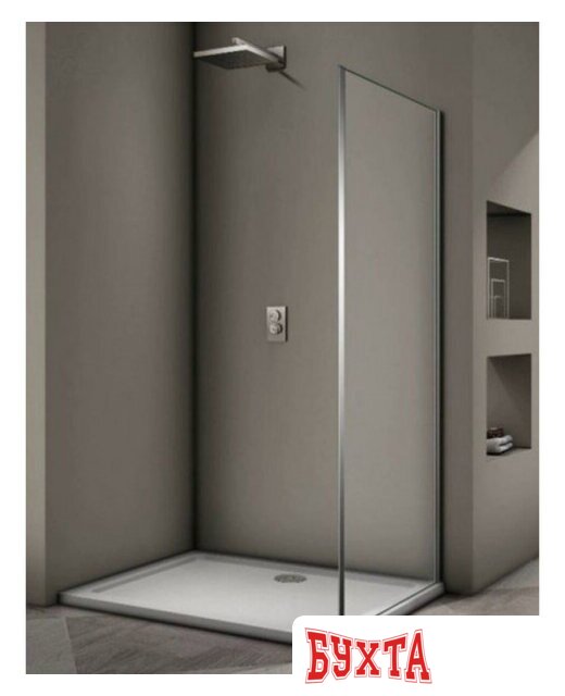 Душевая стенка Veconi 100x190 KP02-100-01-19C3 (стекло прозрачное/хром)