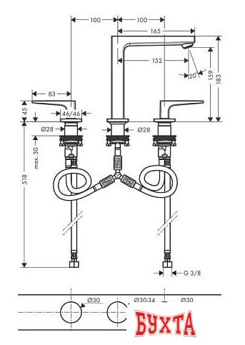 Смеситель Hansgrohe Metropol 32515990