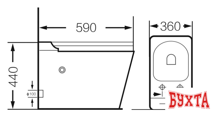 Унитаз приставной Grossman GR-PR-5501