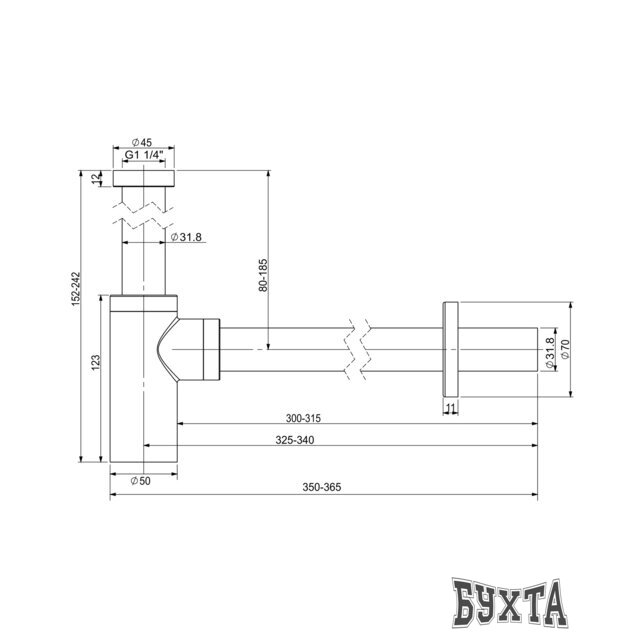 Сифон Wellsee Drainage System 182106000 (золото)